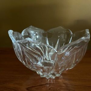Heavy glass tulip shaped bowl *has chip